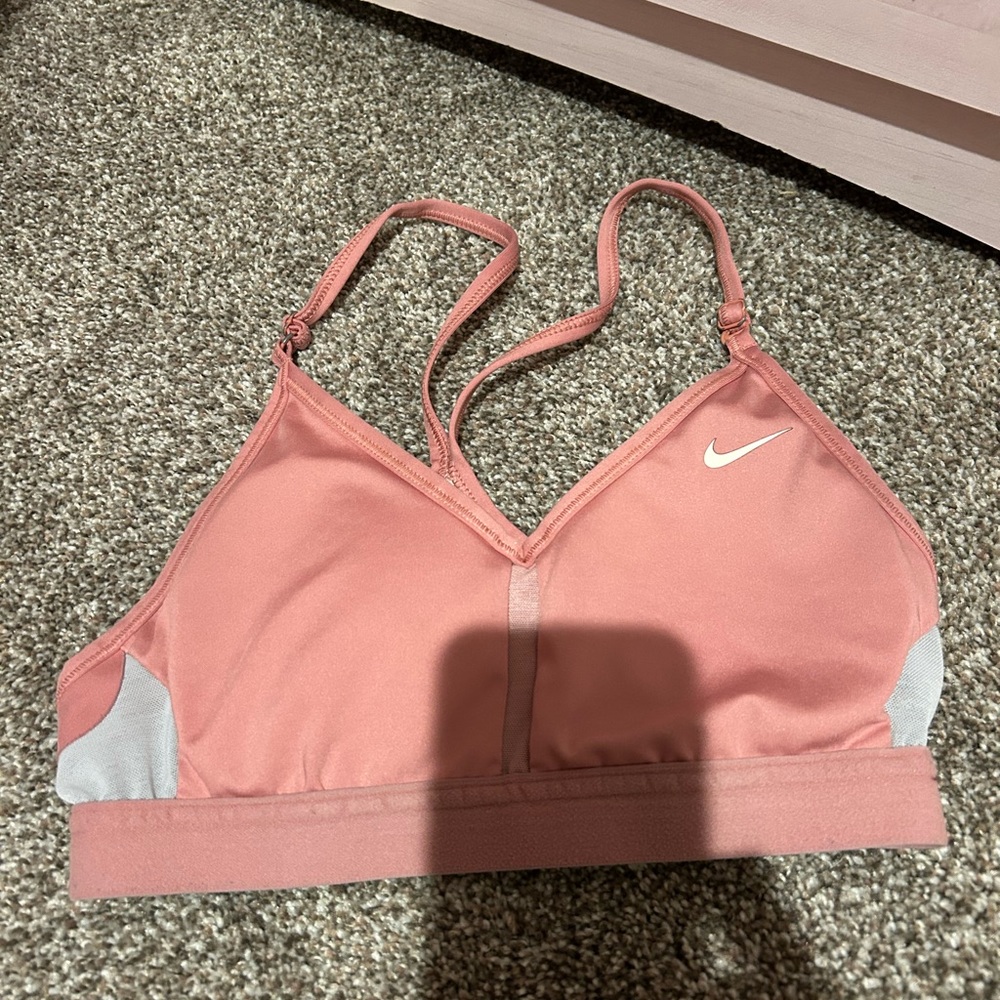 Nike Women's Coral and Gray Sports Bra
